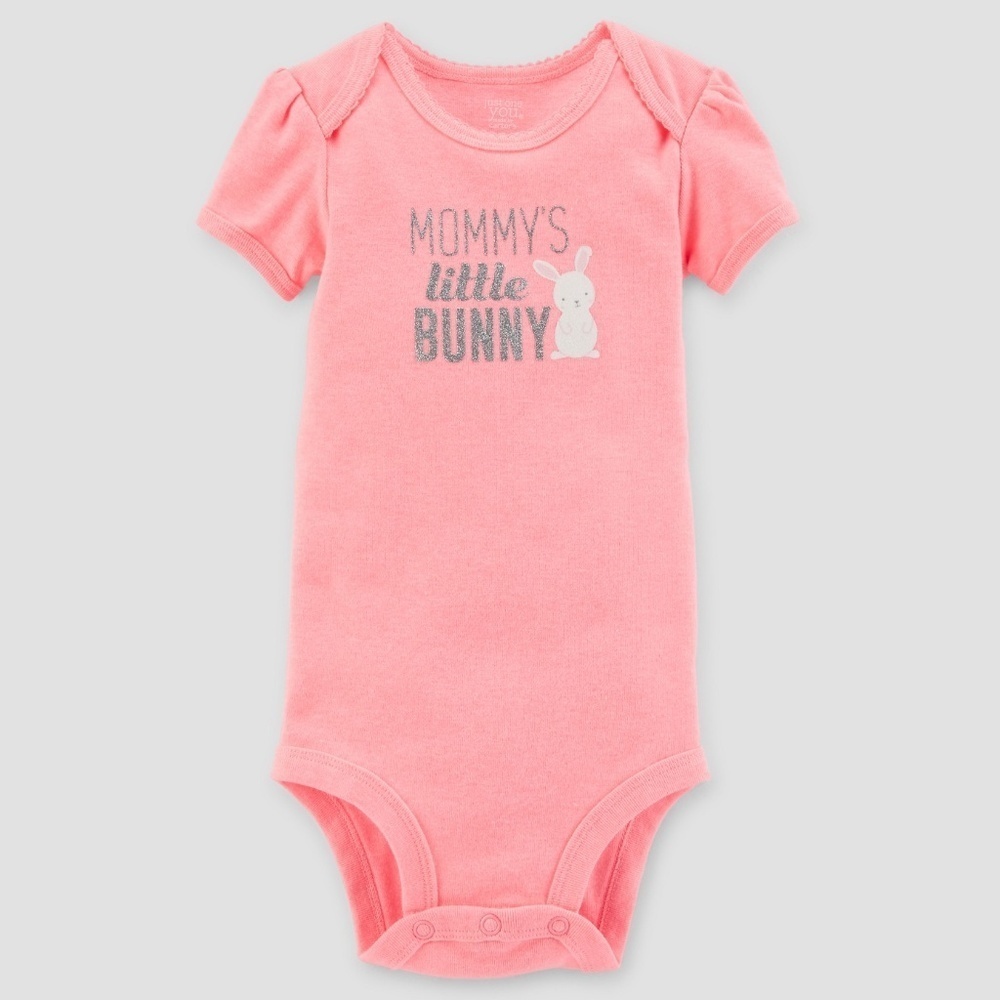 CARTER'S “MOMMY'S LITTLE BUNNY” BODYSUIT - PINK SIZE 6 MONTH (NEW WITH TAGS) A13